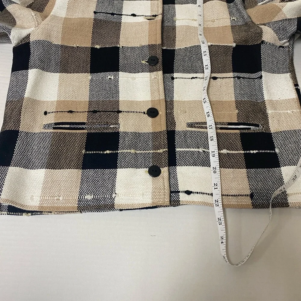 Ana’s Fashions, Women's Plaid Blazer - Black, Brown, Cream, Small